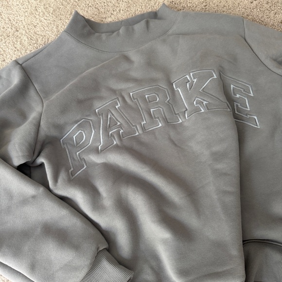 Parke monotone slate grey mockneck sweatshirt NWOT - Picture 2 of 6